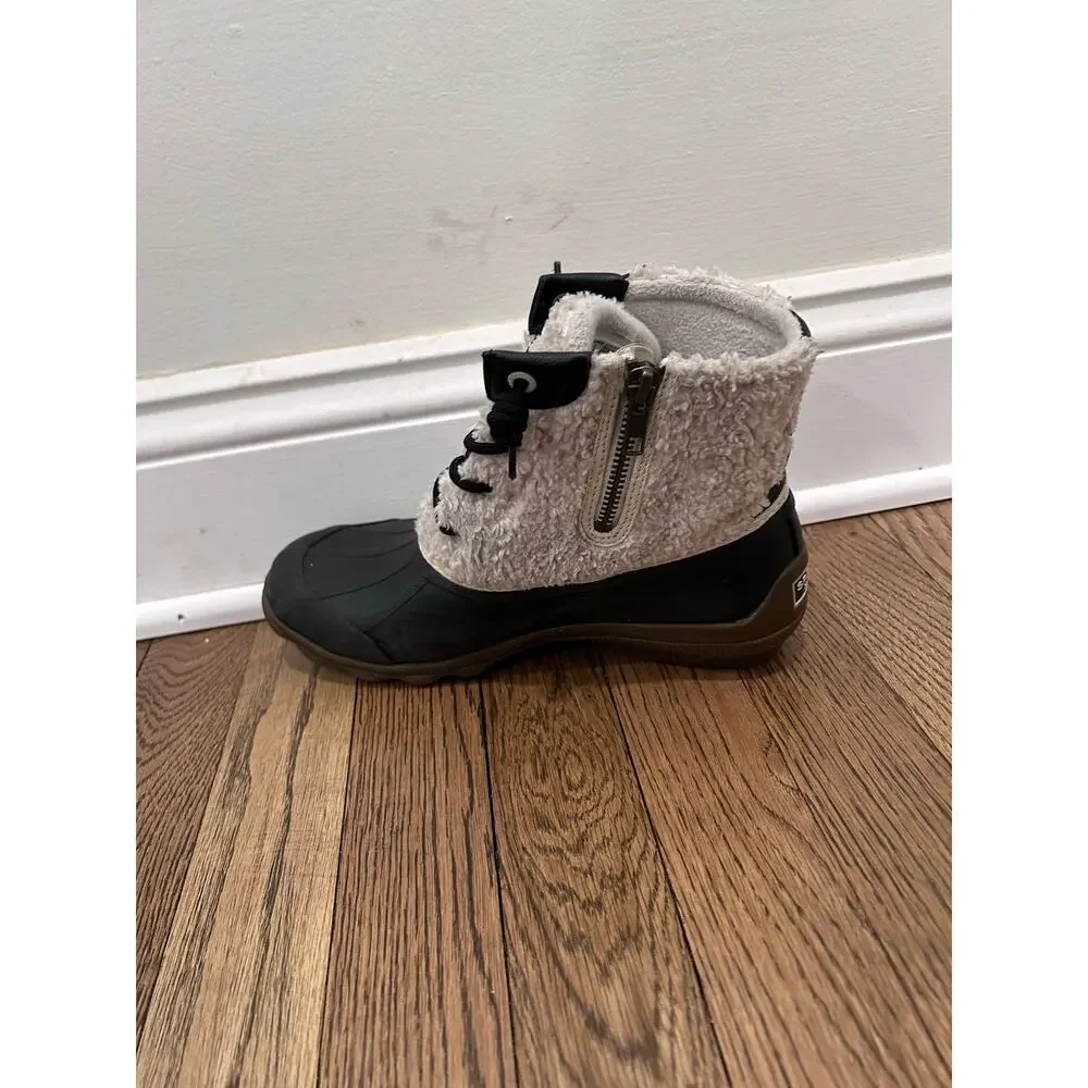 Sperry Women US 6.5/UK 4 Syren Gulf Sherpa Black White Duck Boot Gorpcore Preppy